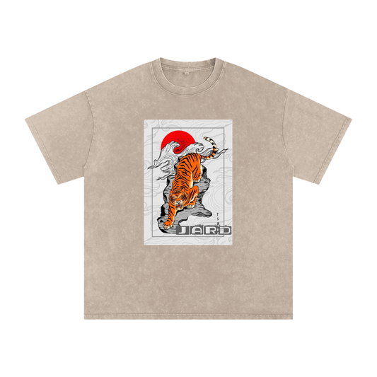 Snow Washed Oversized Cotton T-Shirt ( Khaki Ash)