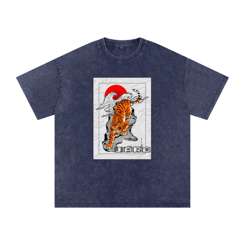 Snow Washed Oversized Cotton T-Shirt (Royal Blue)