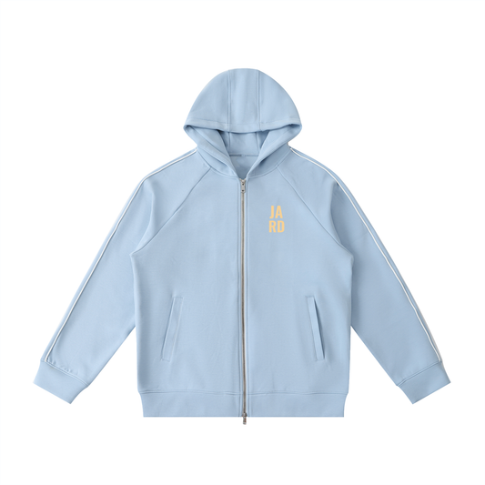 Heavyweight Raglan Sleeve Zip Hoodie ( Blue)
