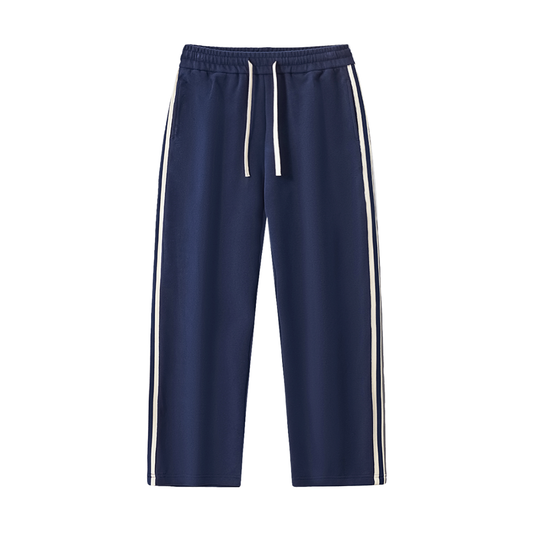 Contrast Side-Stripe Straight-Leg  Pants (Royal Blue)