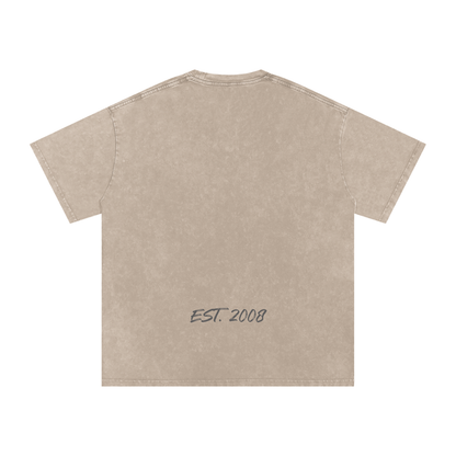 Snow Washed Oversized Cotton T-Shirt ( Khaki Ash)
