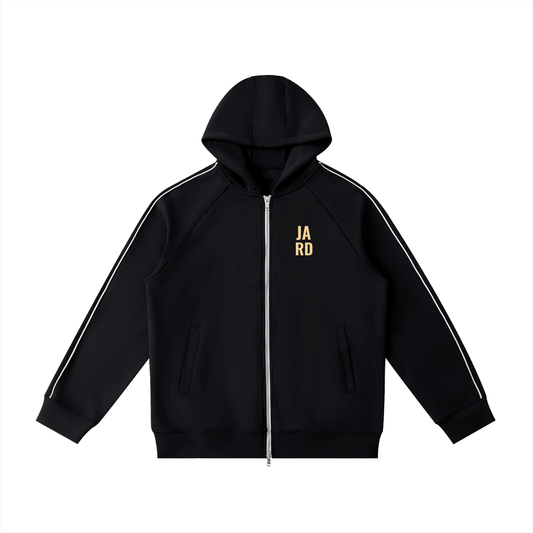 Heavyweight Raglan Sleeve Zip Hoodie ( Black)