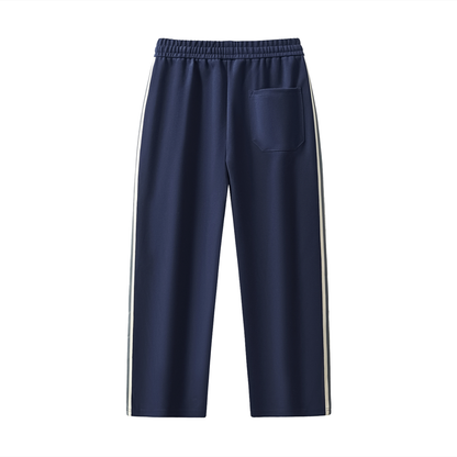 Contrast Side-Stripe Straight-Leg  Pants (Royal Blue)
