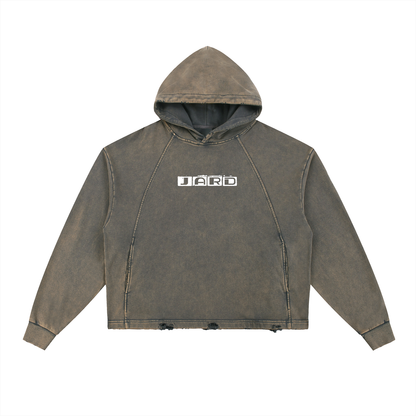 Vintage Washed Frayed-Hem Hoodie